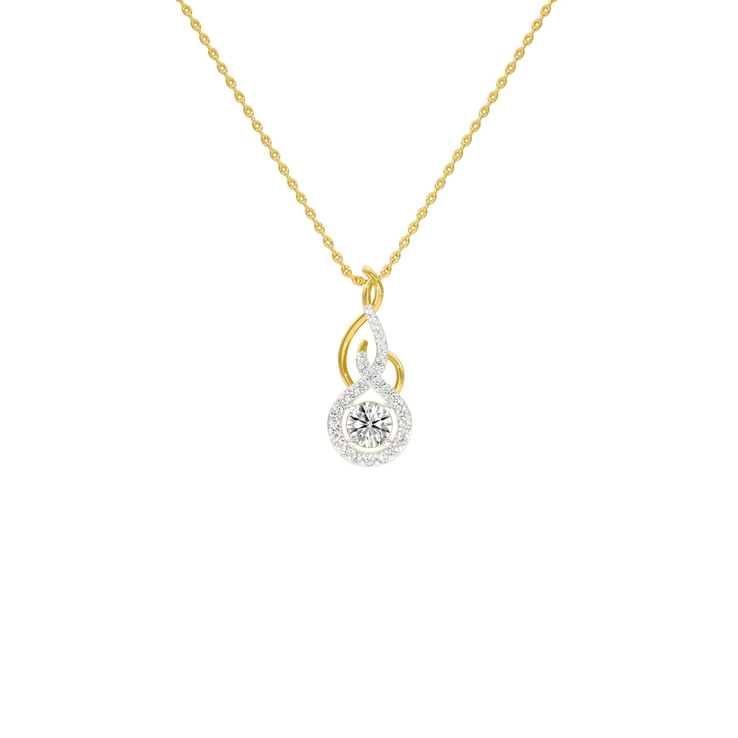 Ethereal Eclipse Diamond Pendant 18 KT / Yellow Gold
