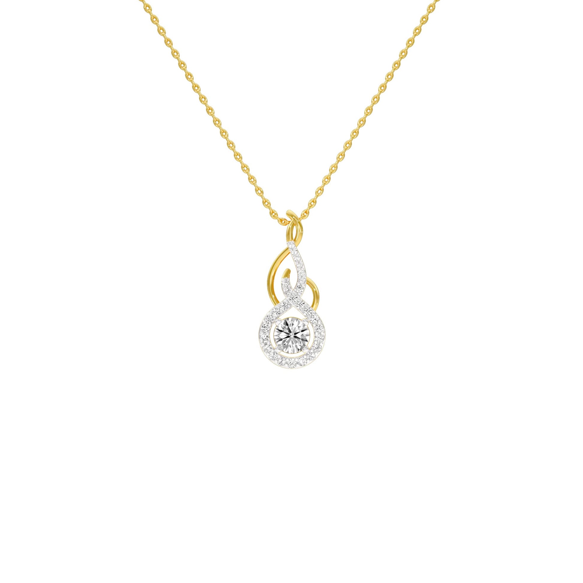 Ethereal Eclipse Diamond Pendant 18 KT / Yellow Gold