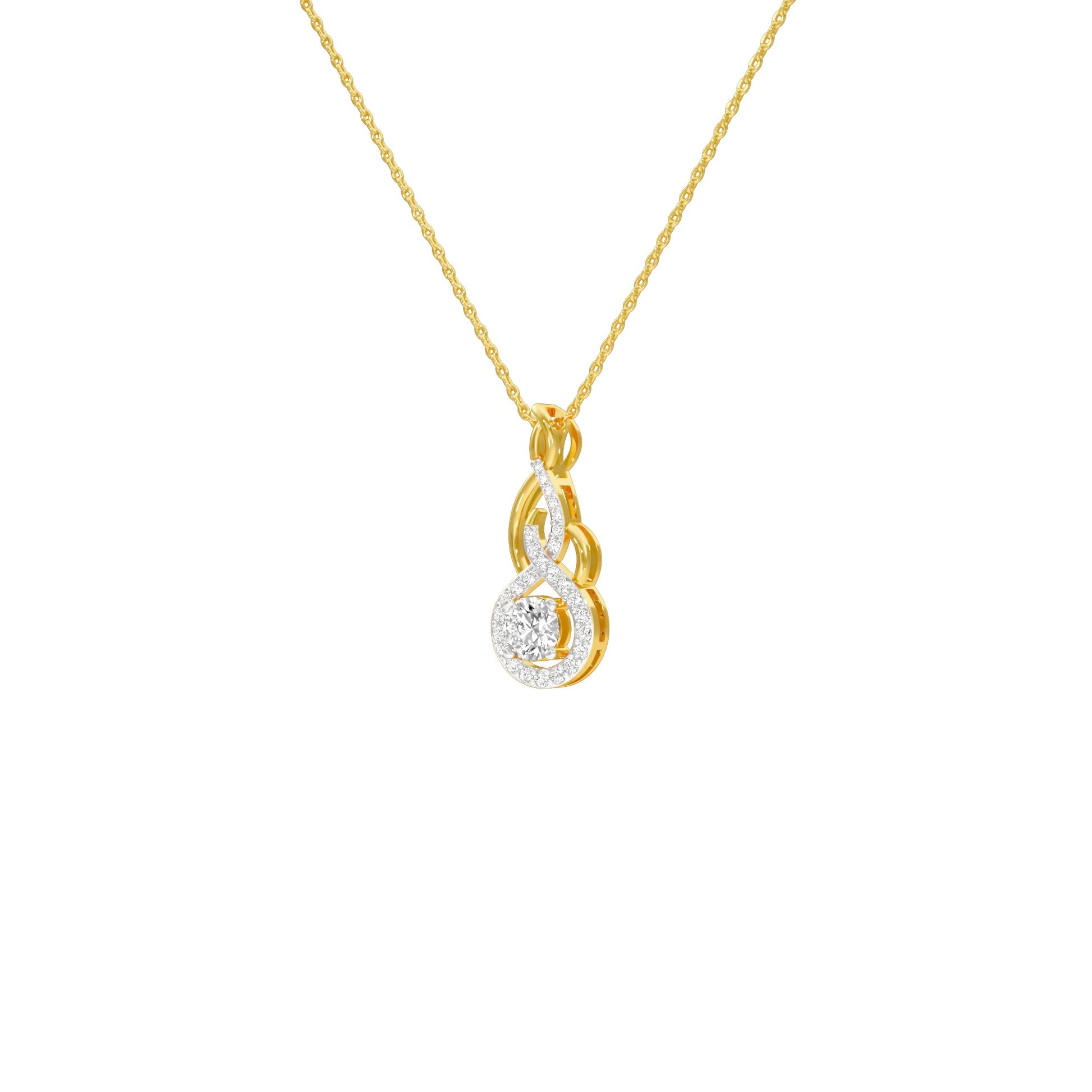 Ethereal Eclipse Diamond Pendant 18 KT / Yellow Gold