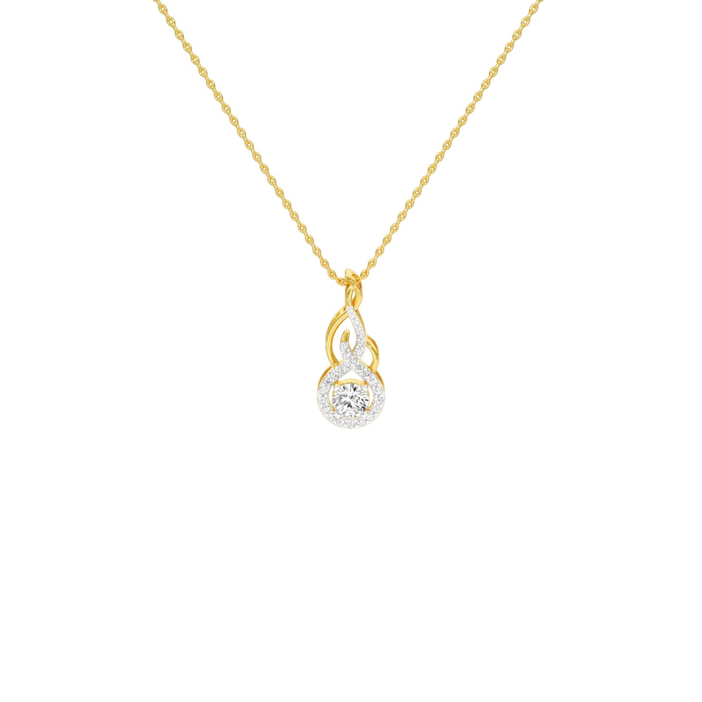 Ethereal Eclipse Diamond Pendant 18 KT / Yellow Gold
