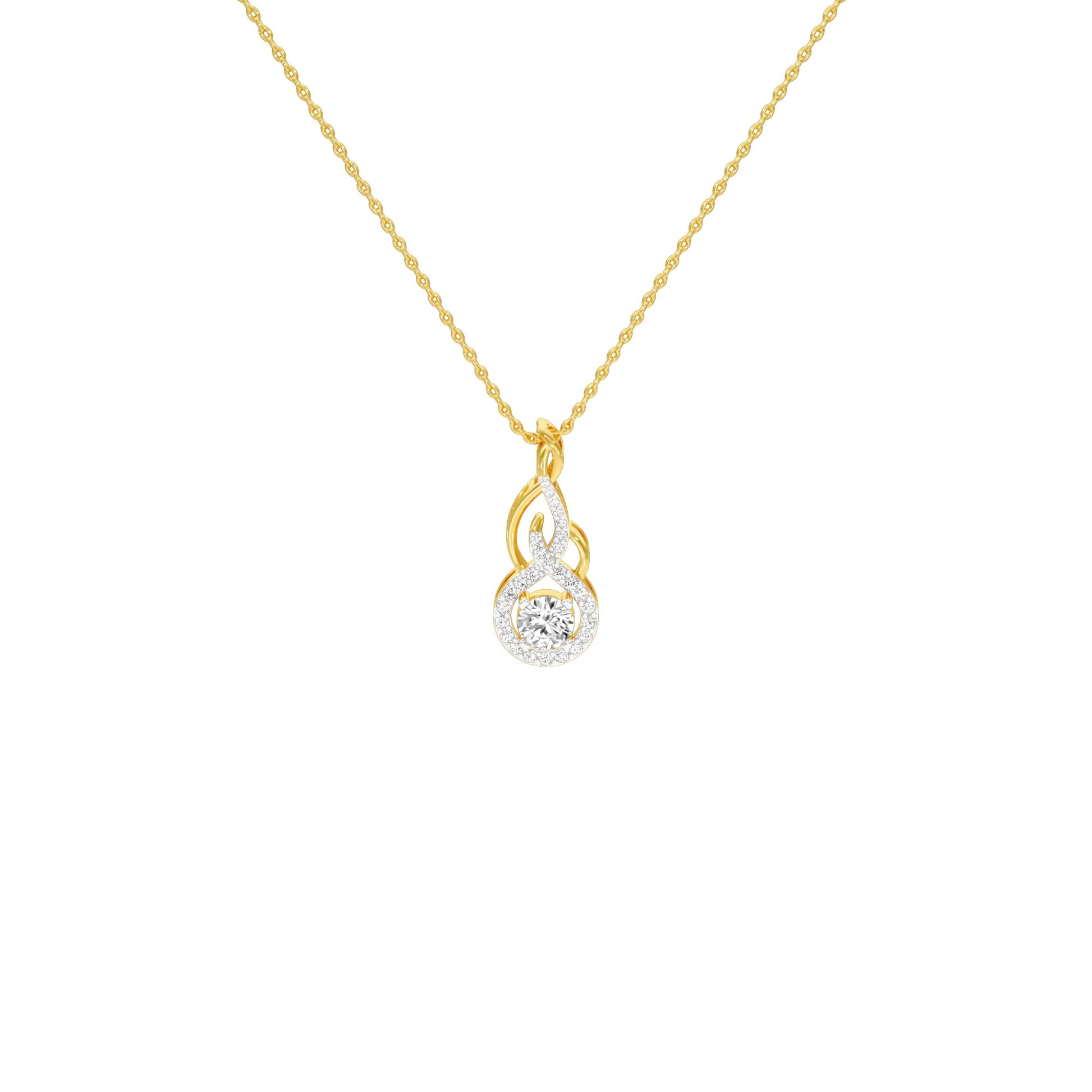 Ethereal Eclipse Diamond Pendant 18 KT / Yellow Gold