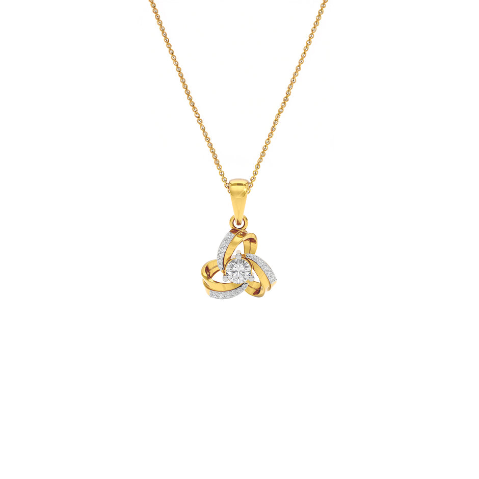Opal Moon Diamond Pendant 18 KT / Yellow Gold