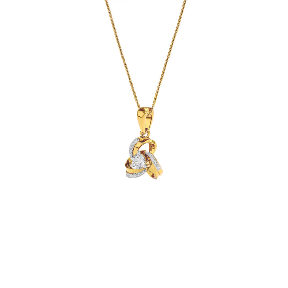 Opal Moon Diamond Pendant 18 KT / Yellow Gold