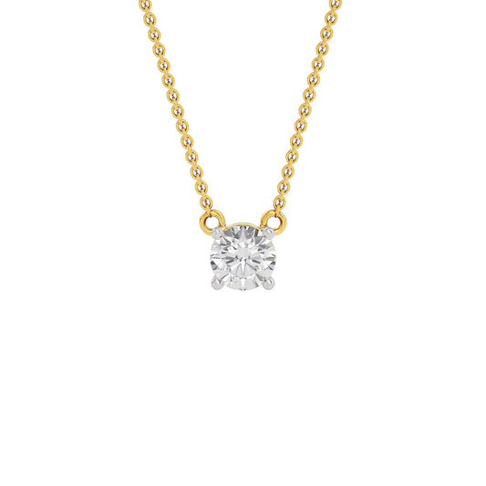 Stylish Blob Classic Round Diamond Pendant 18 KT / Yellow Gold