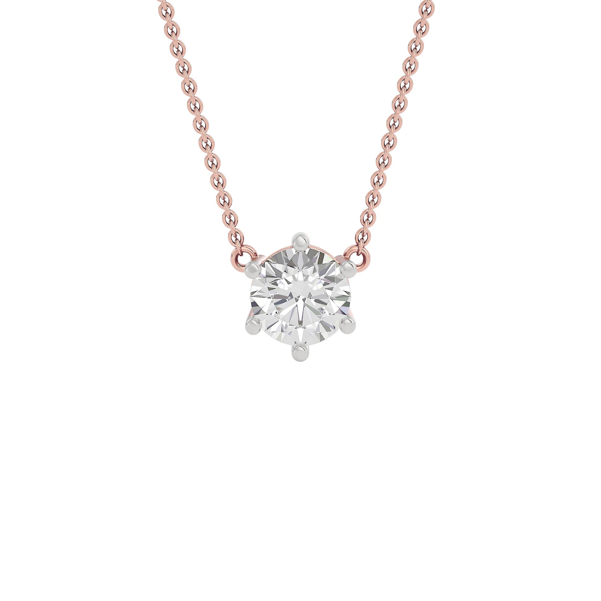 Crystal Classic Round Diamond Pendant 18 KT / Rose Gold