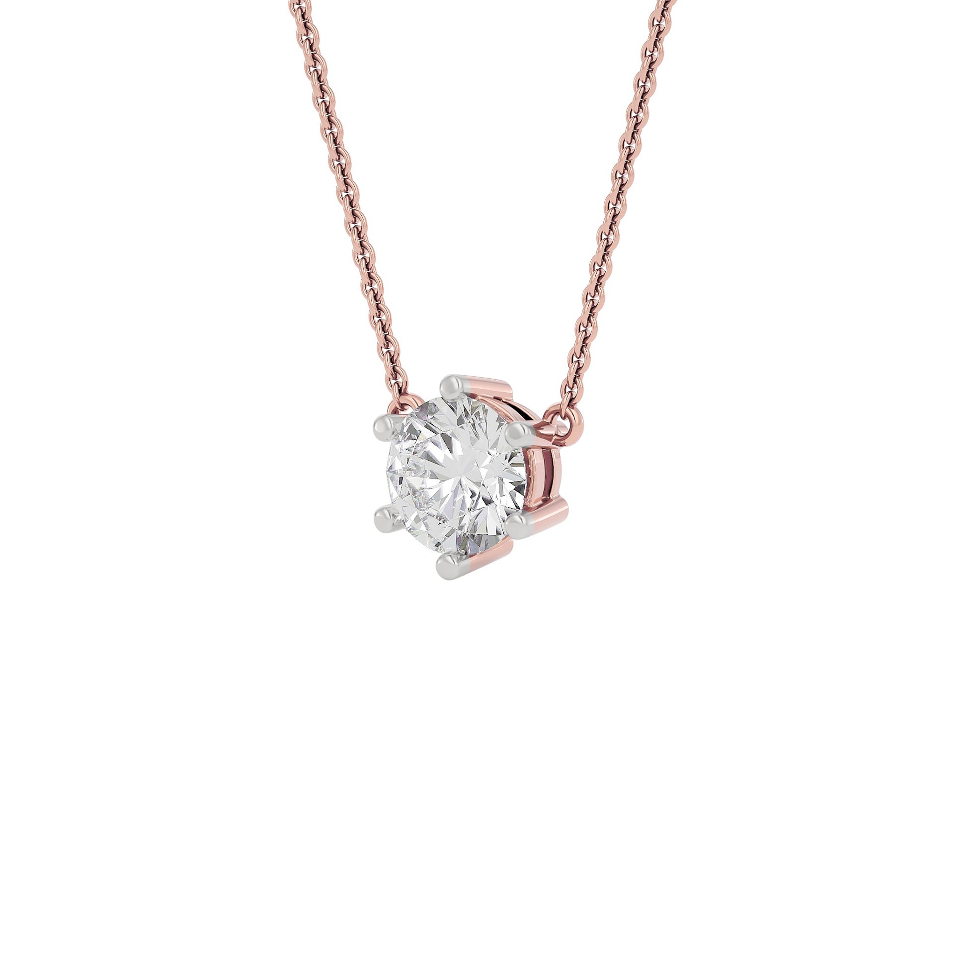 Crystal Classic Round Diamond Pendant 18 KT / Rose Gold