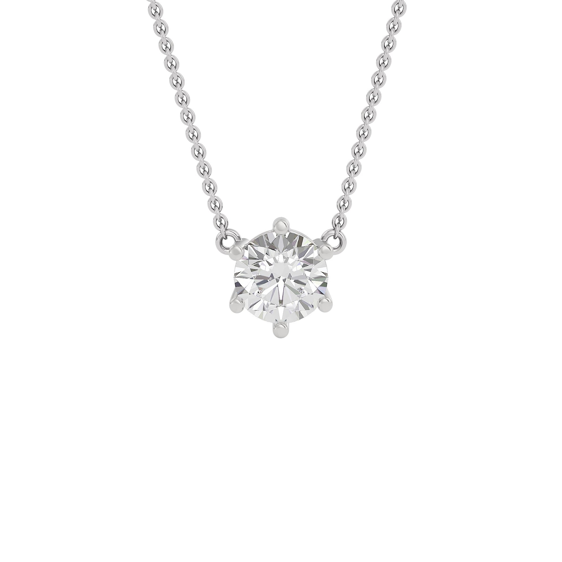 Crystal Classic Round Diamond Pendant 18 KT / White Gold