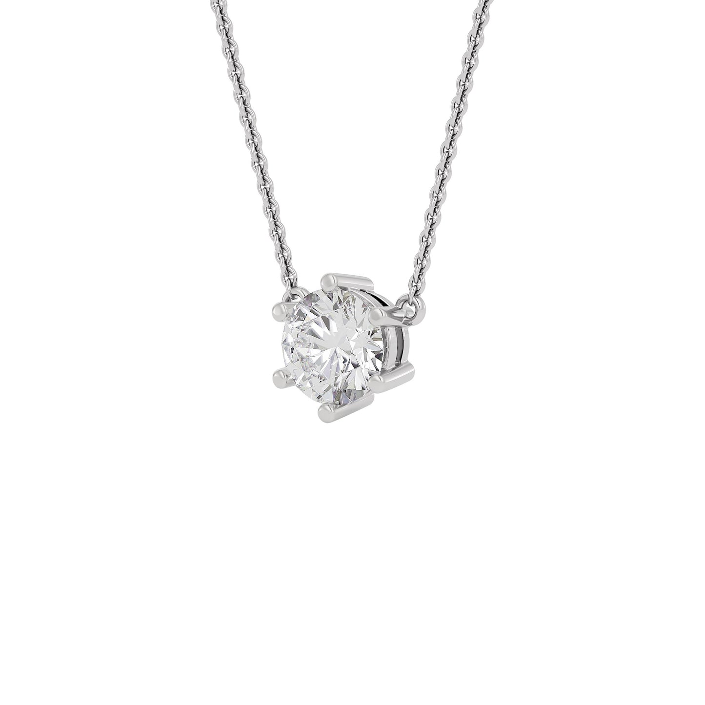 Crystal Classic Round Diamond Pendant 18 KT / White Gold