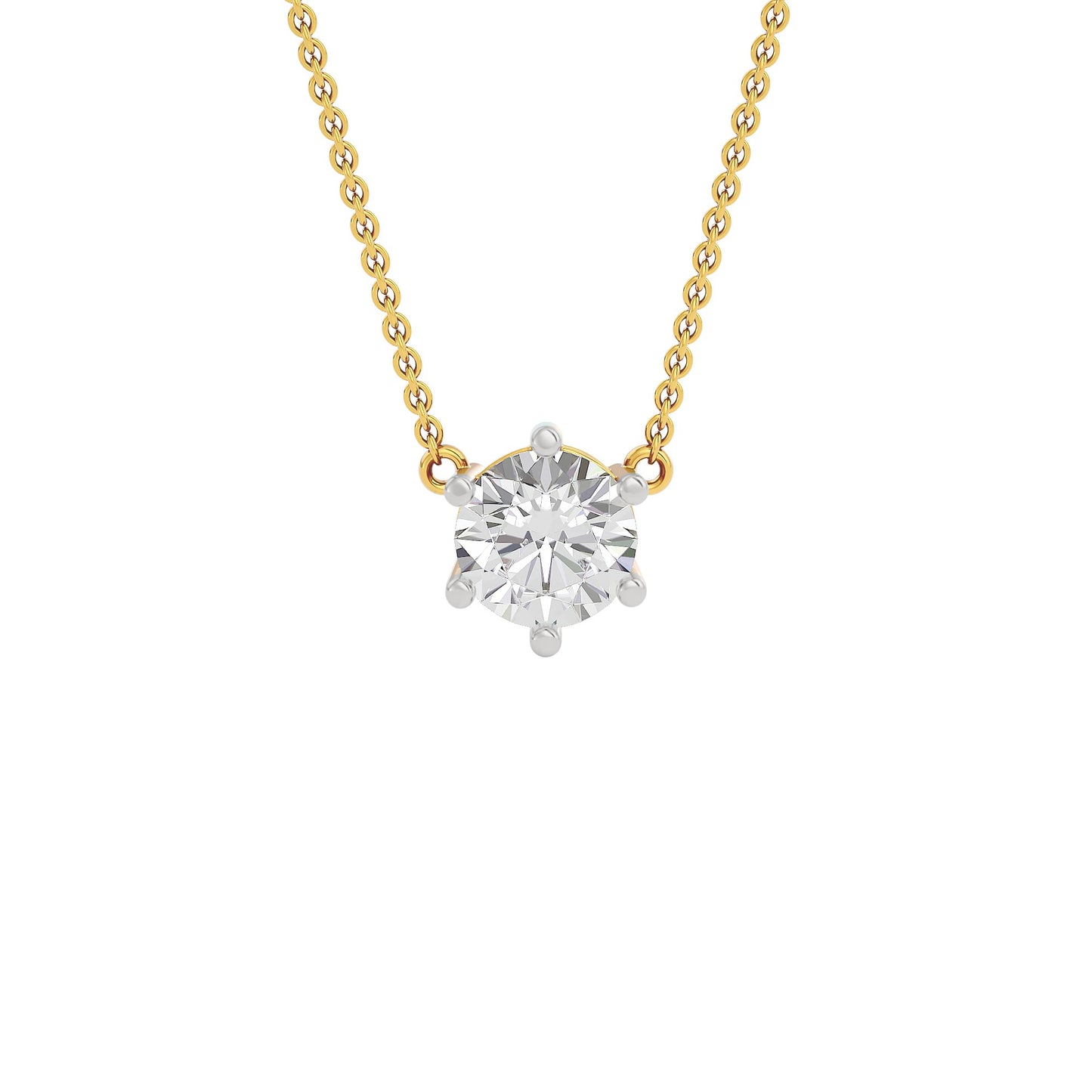 Crystal Classic Round Diamond Pendant 18 KT / Yellow Gold