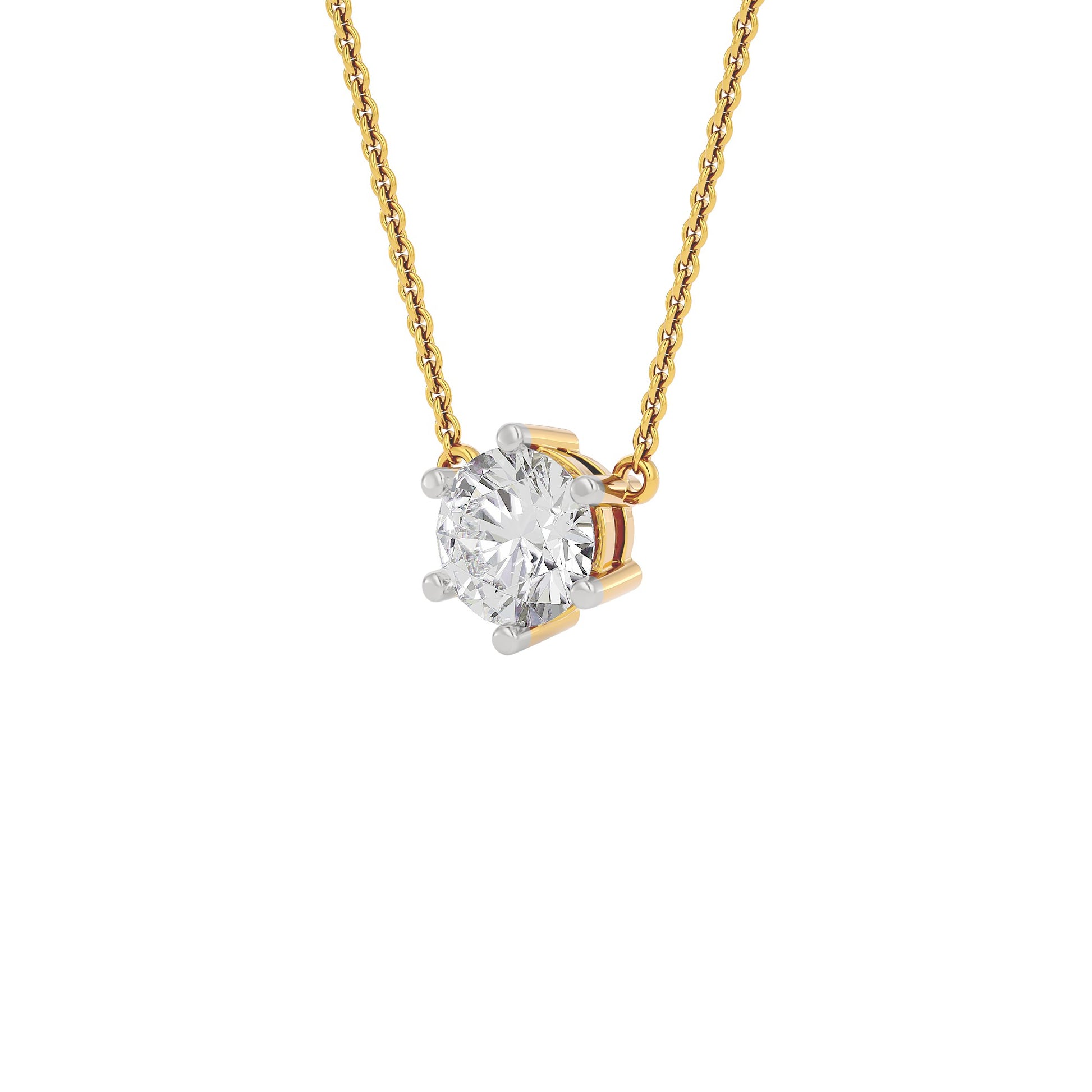 Crystal Classic Round Diamond Pendant 18 KT / Yellow Gold