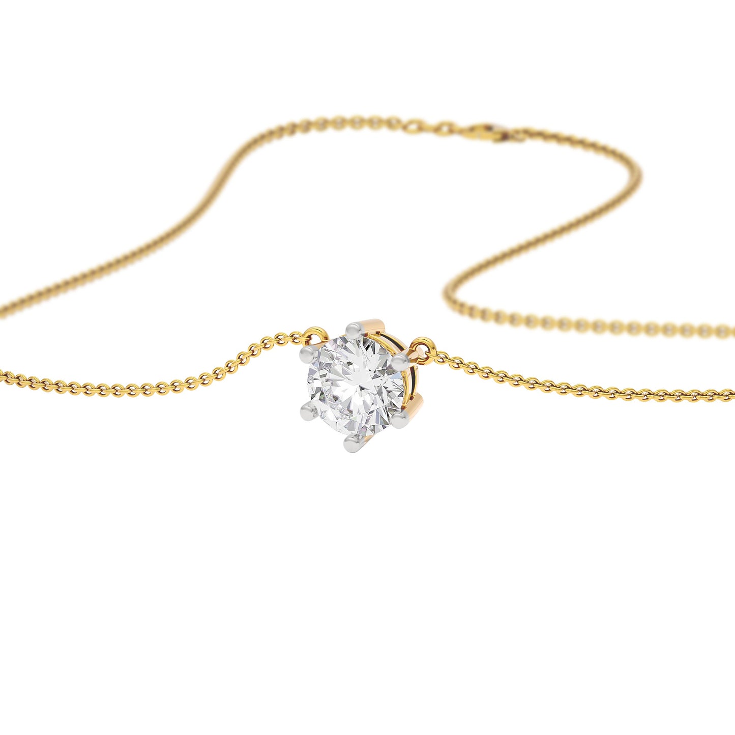 Crystal Classic Round Diamond Pendant 18 KT / Yellow Gold