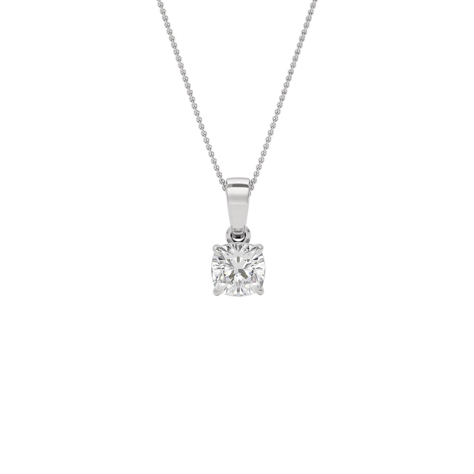 Lustrous Aura Diamond Pendant 18 KT / White Gold