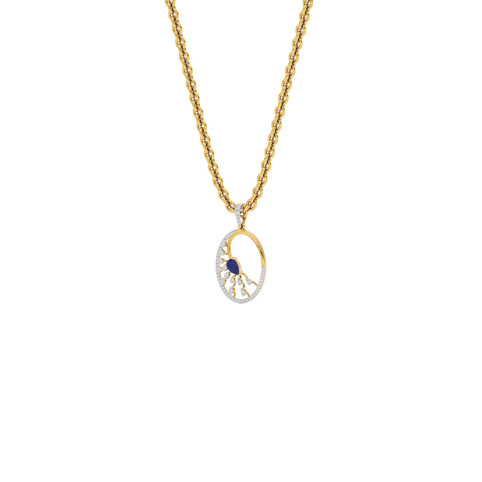 Striking Spike Diamond Pendant 18 KT / Yellow Gold