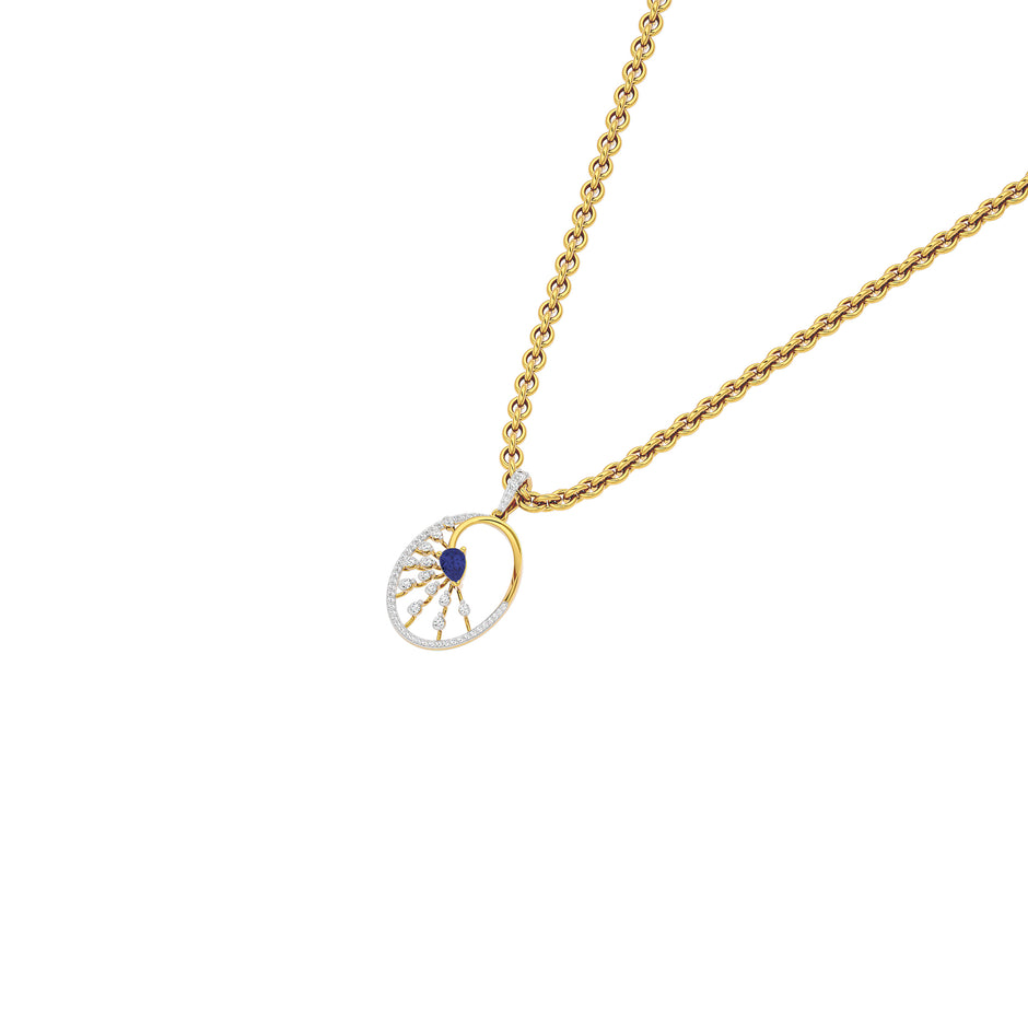 Striking Spike Diamond Pendant 18 KT / Yellow Gold
