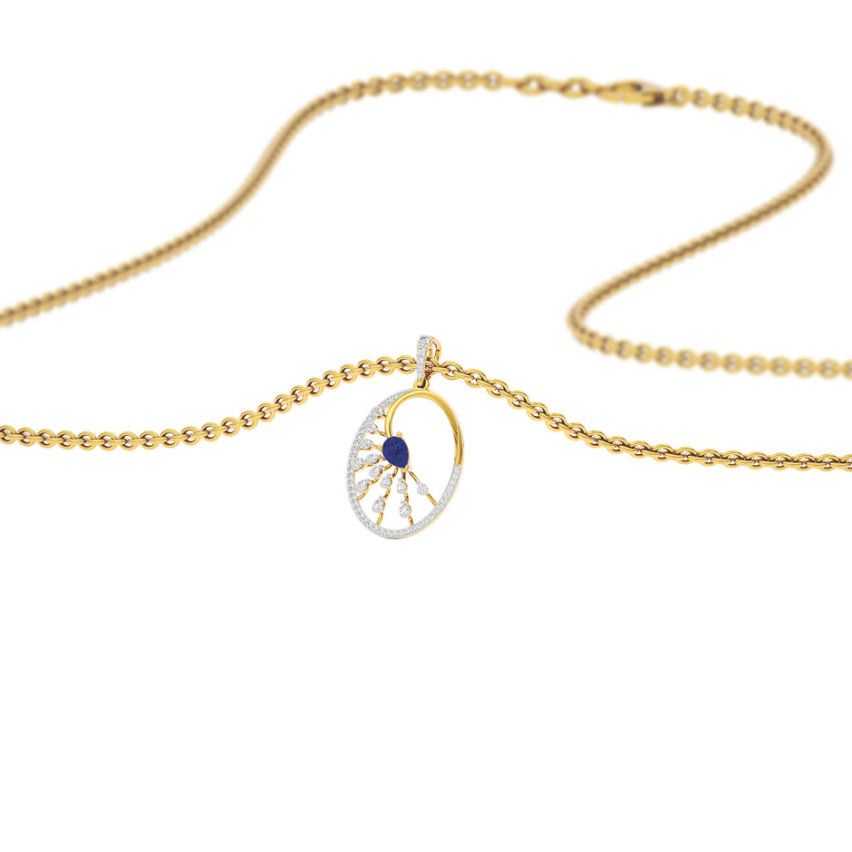 Striking Spike Diamond Pendant 18 KT / Yellow Gold
