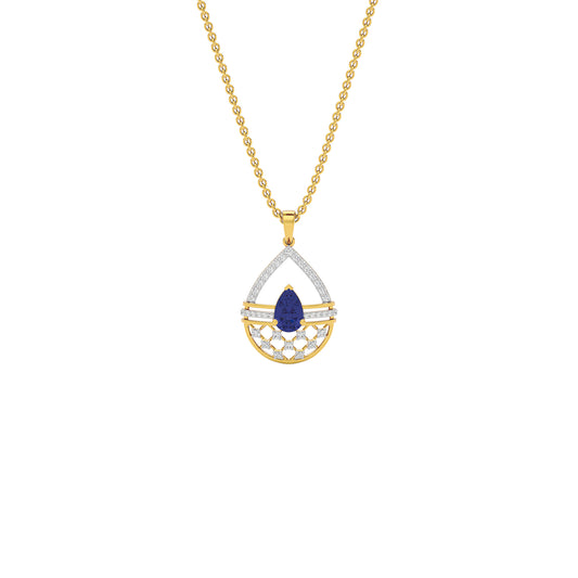 Tesellate Valve Diamond Pendant 18 KT / Yellow Gold
