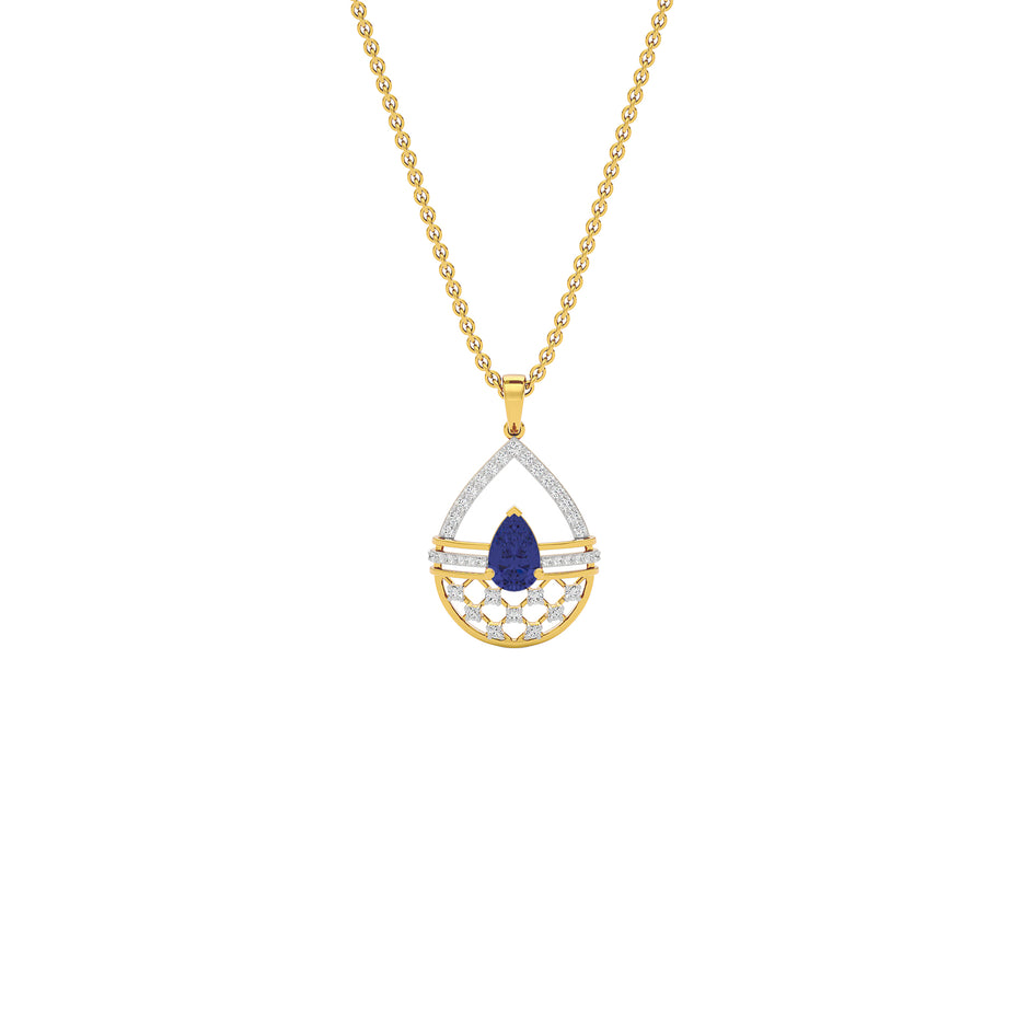 Tesellate Valve Diamond Pendant 18 KT / Yellow Gold