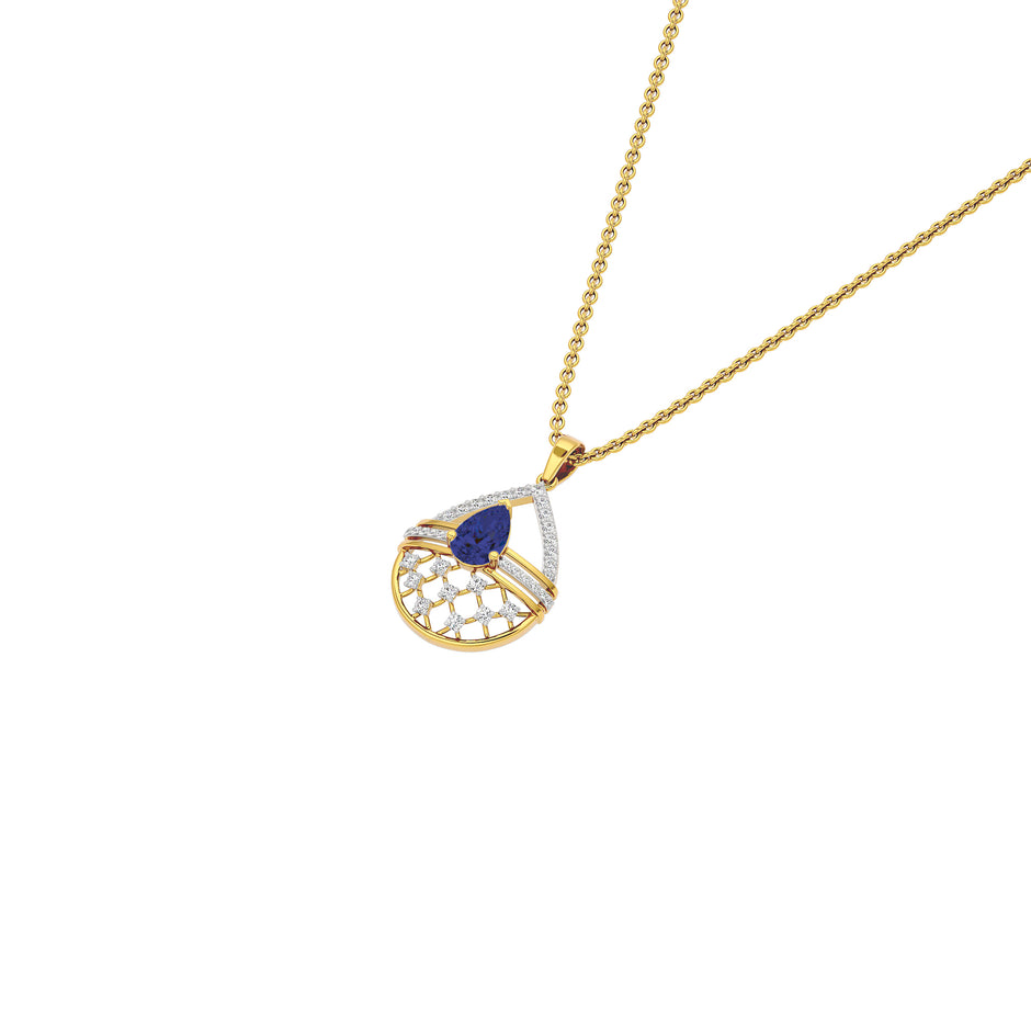 Tesellate Valve Diamond Pendant 18 KT / Yellow Gold