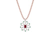 Fleur Motif Diamond Pendant 18 KT / Rose Gold