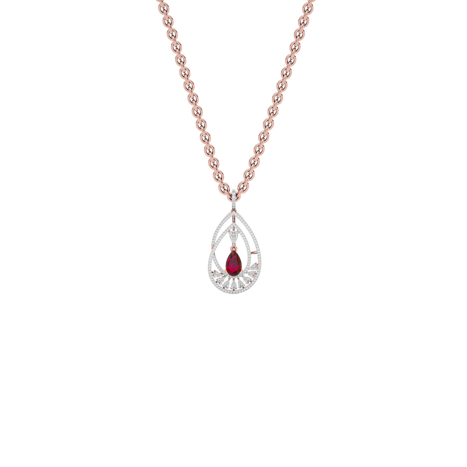 Pear Drizzle Diamond Pendant 18 KT / Rose Gold