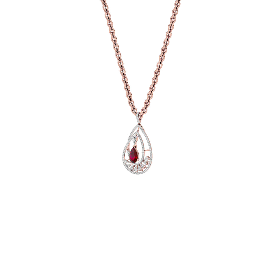 Pear Drizzle Diamond Pendant 18 KT / Rose Gold
