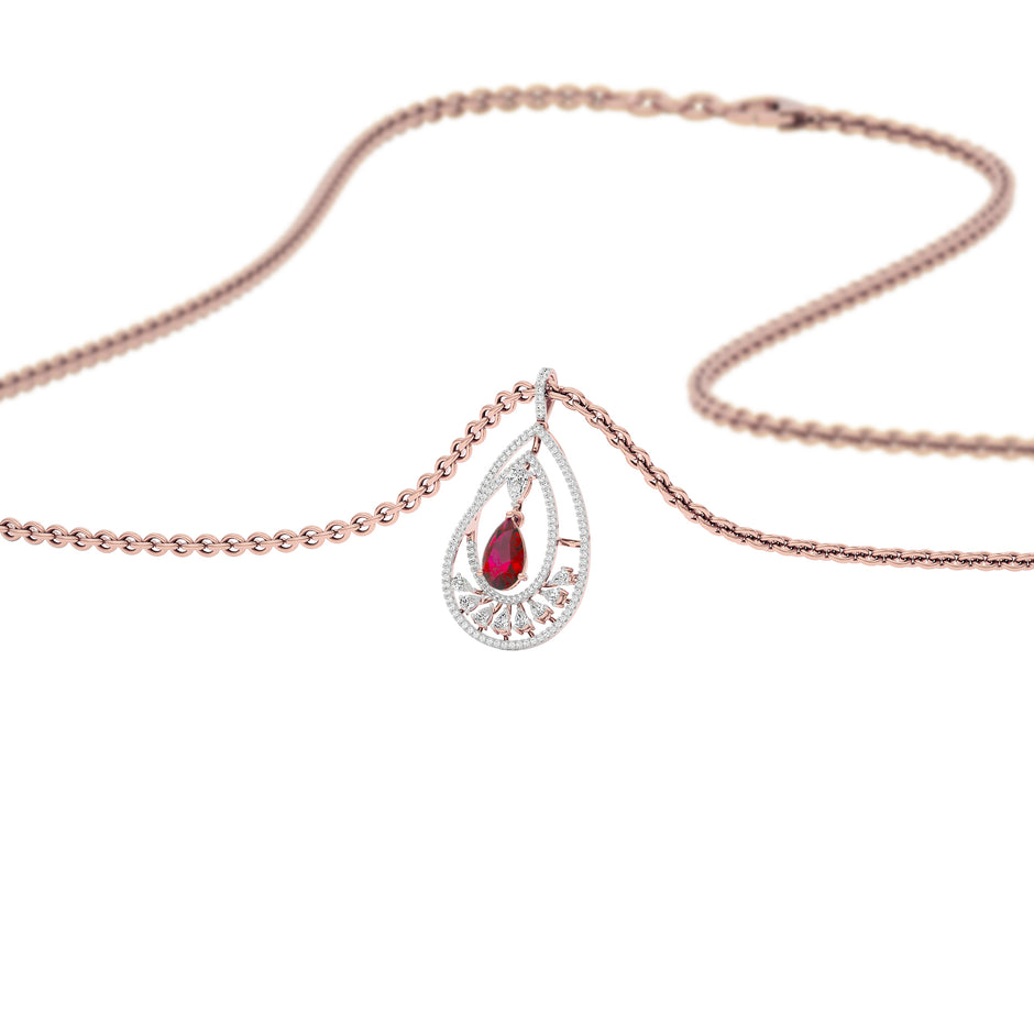 Pear Drizzle Diamond Pendant 18 KT / Rose Gold