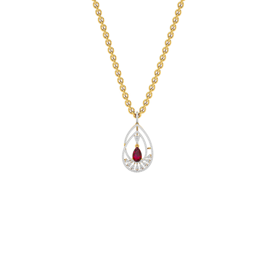 Pear Drizzle Diamond Pendant 18 KT / Yellow Gold