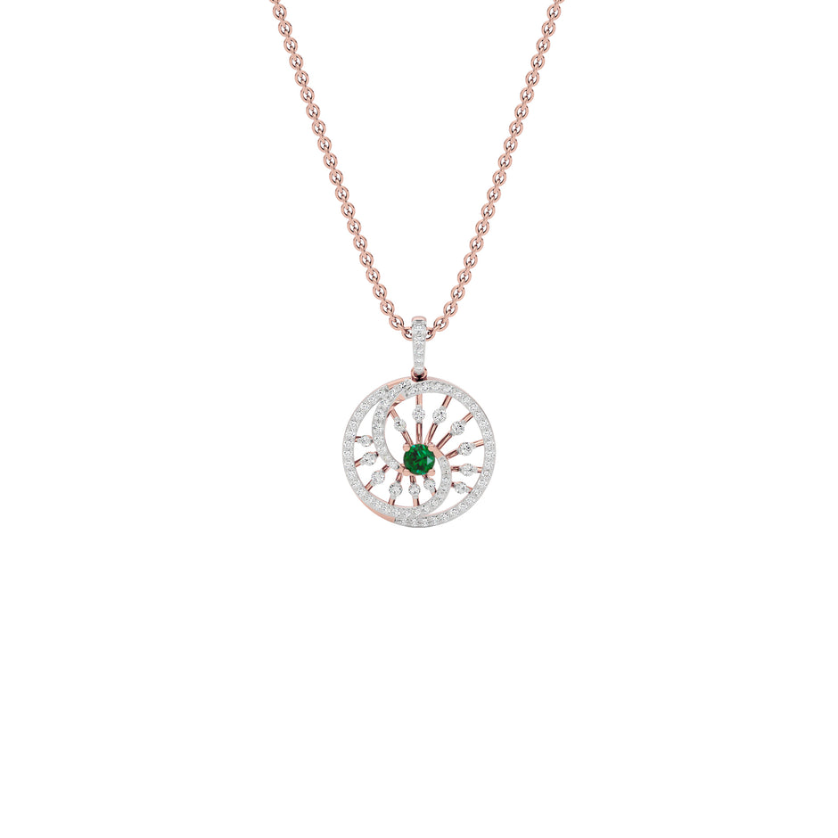 Swirled Blob Diamond Pendant 18 KT / Rose Gold