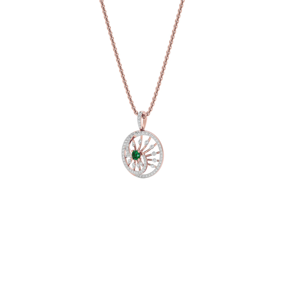 Swirled Blob Diamond Pendant 18 KT / Rose Gold