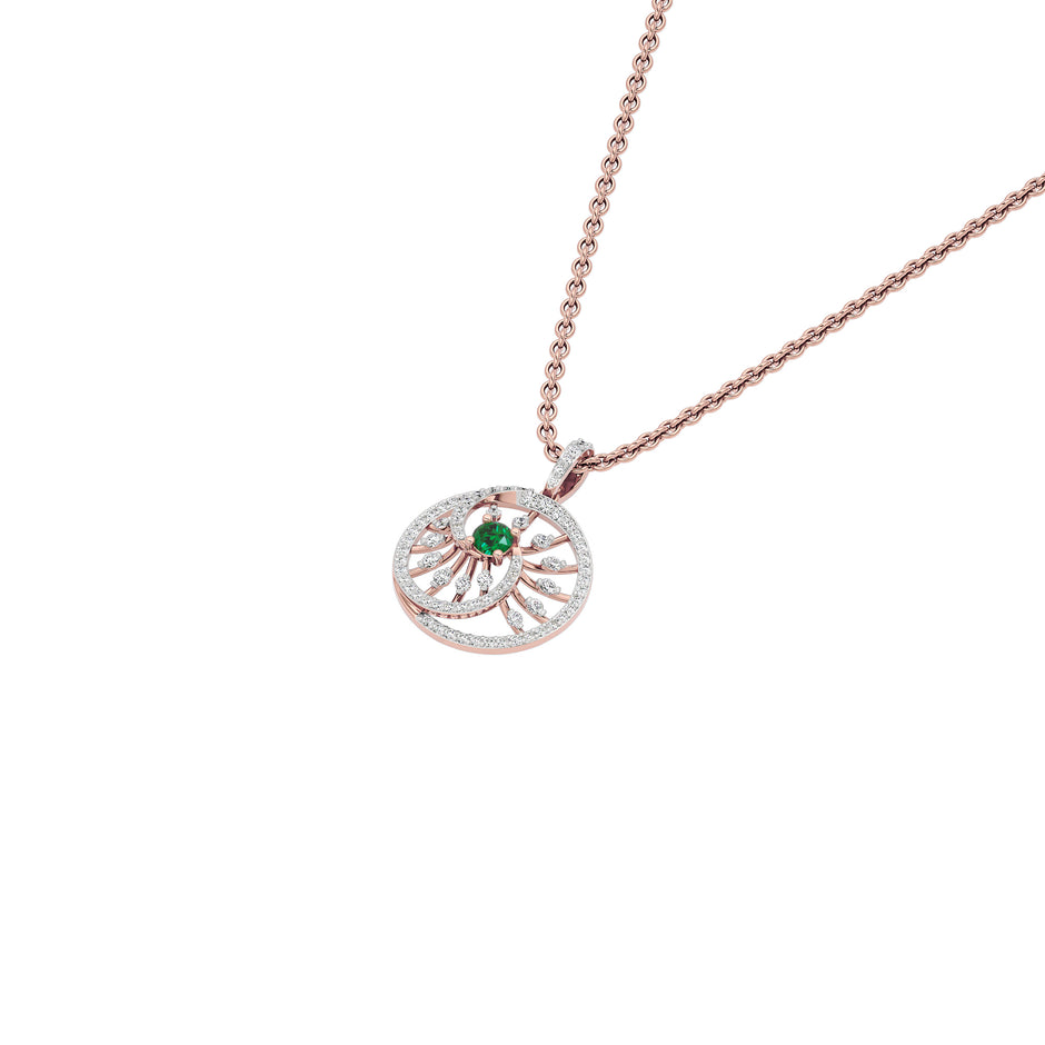 Swirled Blob Diamond Pendant 18 KT / Rose Gold