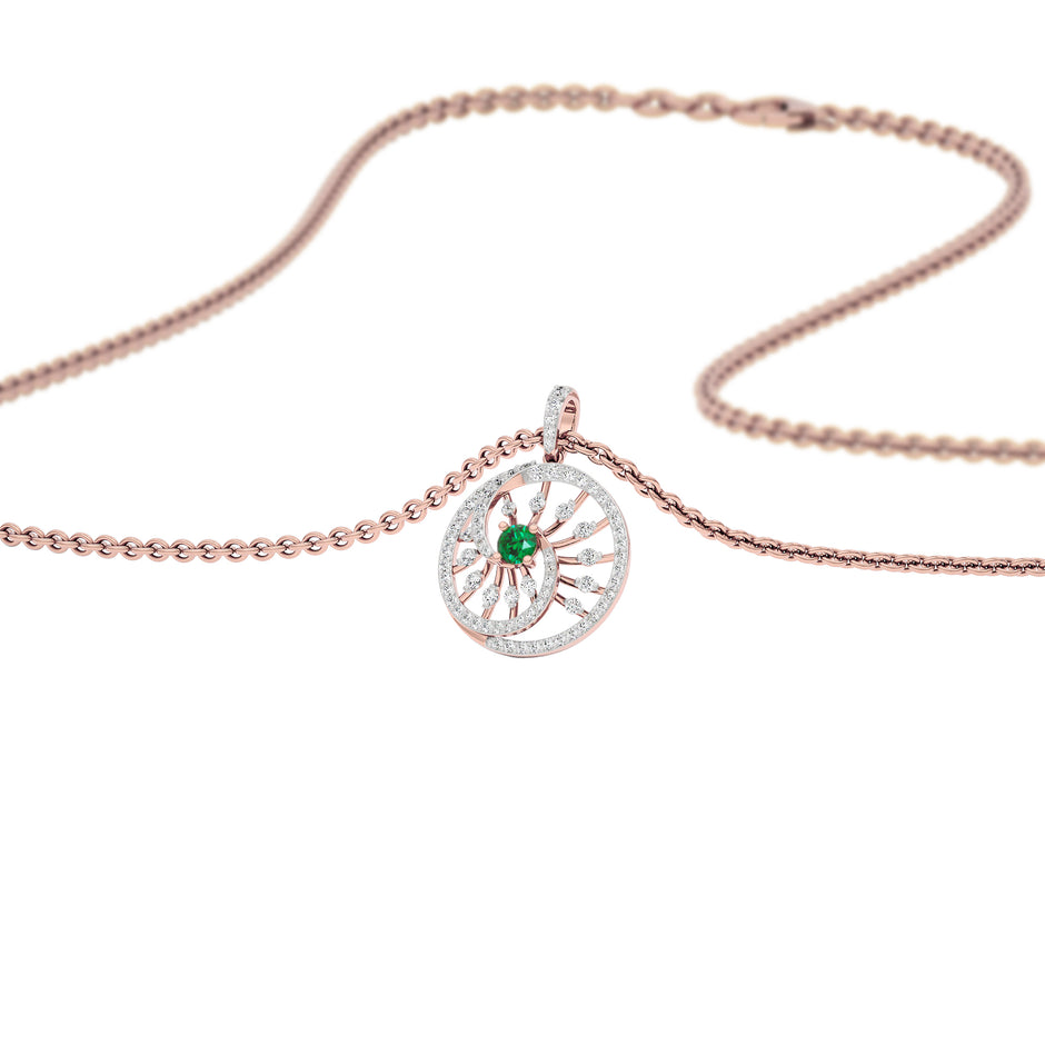 Swirled Blob Diamond Pendant 18 KT / Rose Gold