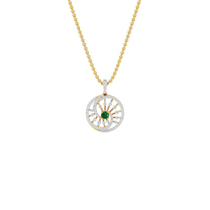 Swirled Blob Diamond Pendant 18 KT / Yellow Gold
