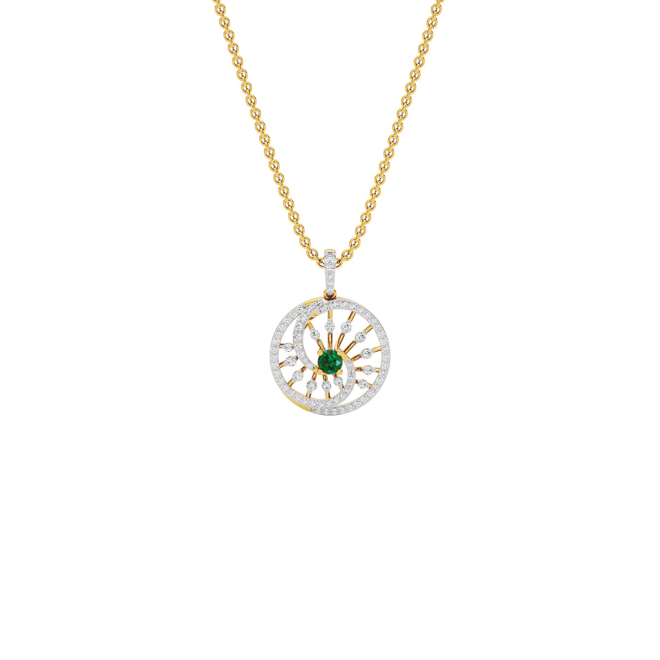 Swirled Blob Diamond Pendant 18 KT / Yellow Gold