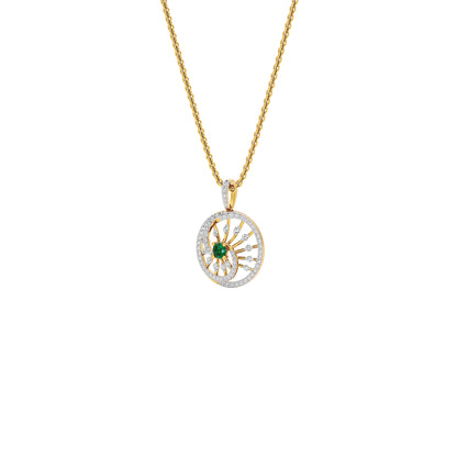 Swirled Blob Diamond Pendant 18 KT / Yellow Gold