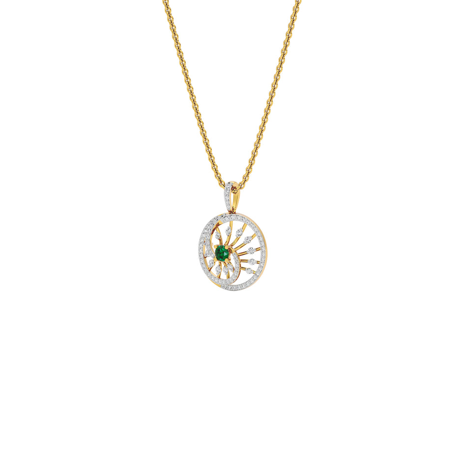 Swirled Blob Diamond Pendant 18 KT / Yellow Gold