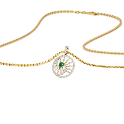 Swirled Blob Diamond Pendant 18 KT / Yellow Gold