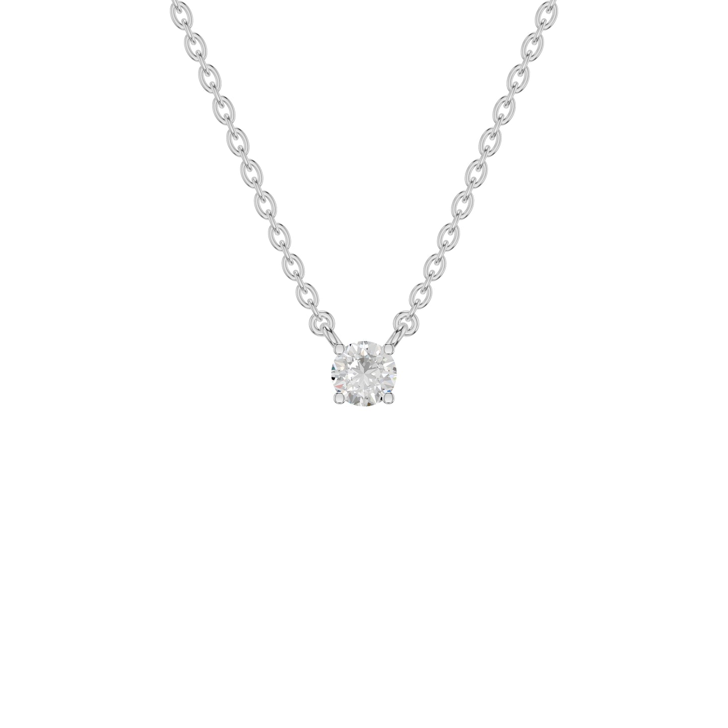 Lucent Classic Round Diamond Pendant 18 KT / White Gold