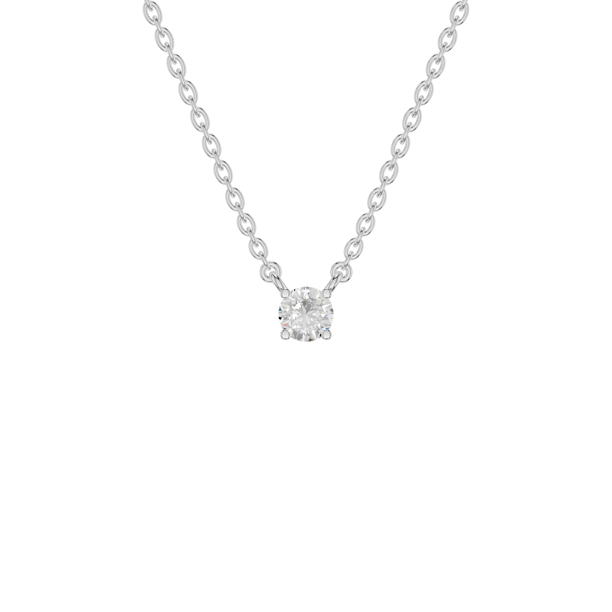 Lucent Classic Round Diamond Pendant 18 KT / White Gold