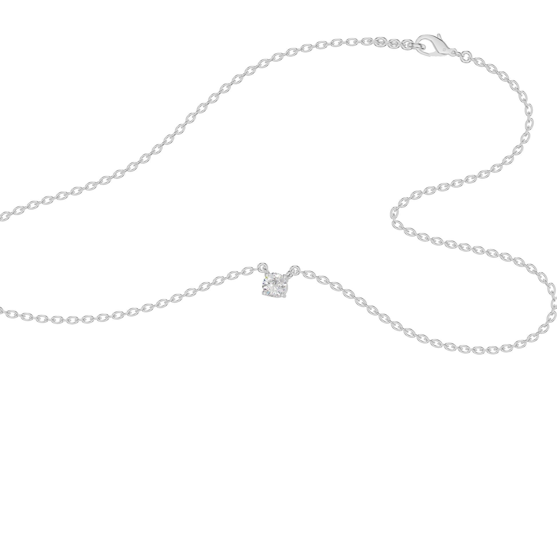 Lucent Classic Round Diamond Pendant 18 KT / White Gold
