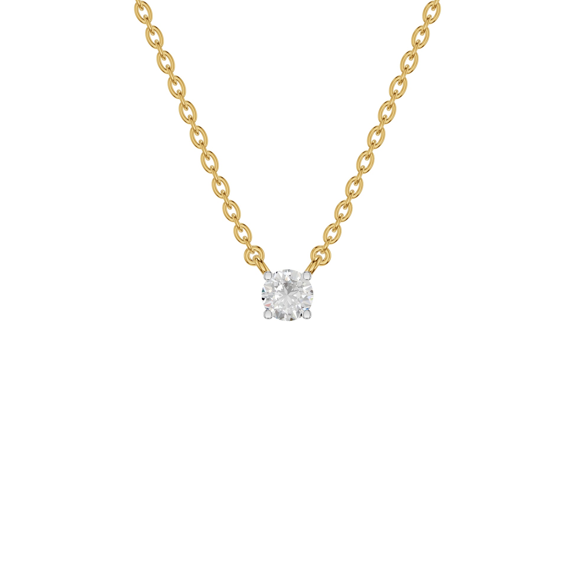 Lucent Classic Round Diamond Pendant 18 KT / Yellow Gold