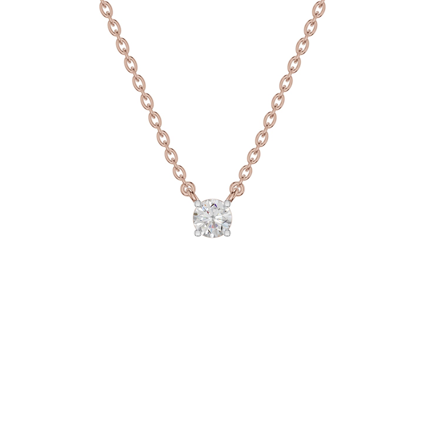 I Promise Classic Round Diamond Pendant 18 KT / Rose Gold
