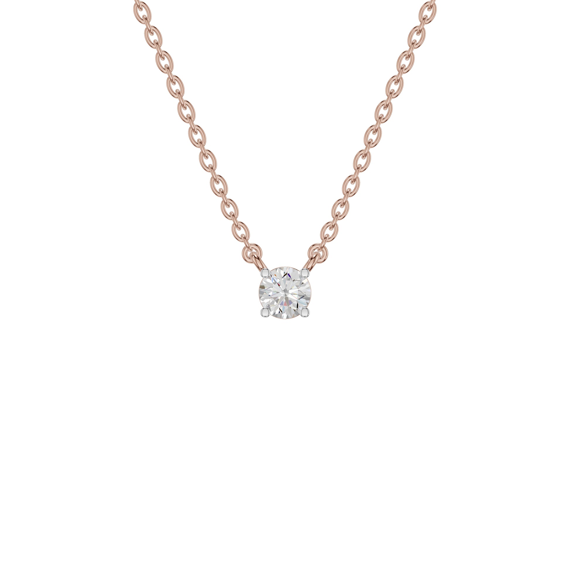 I Promise Classic Round Diamond Pendant 18 KT / Rose Gold