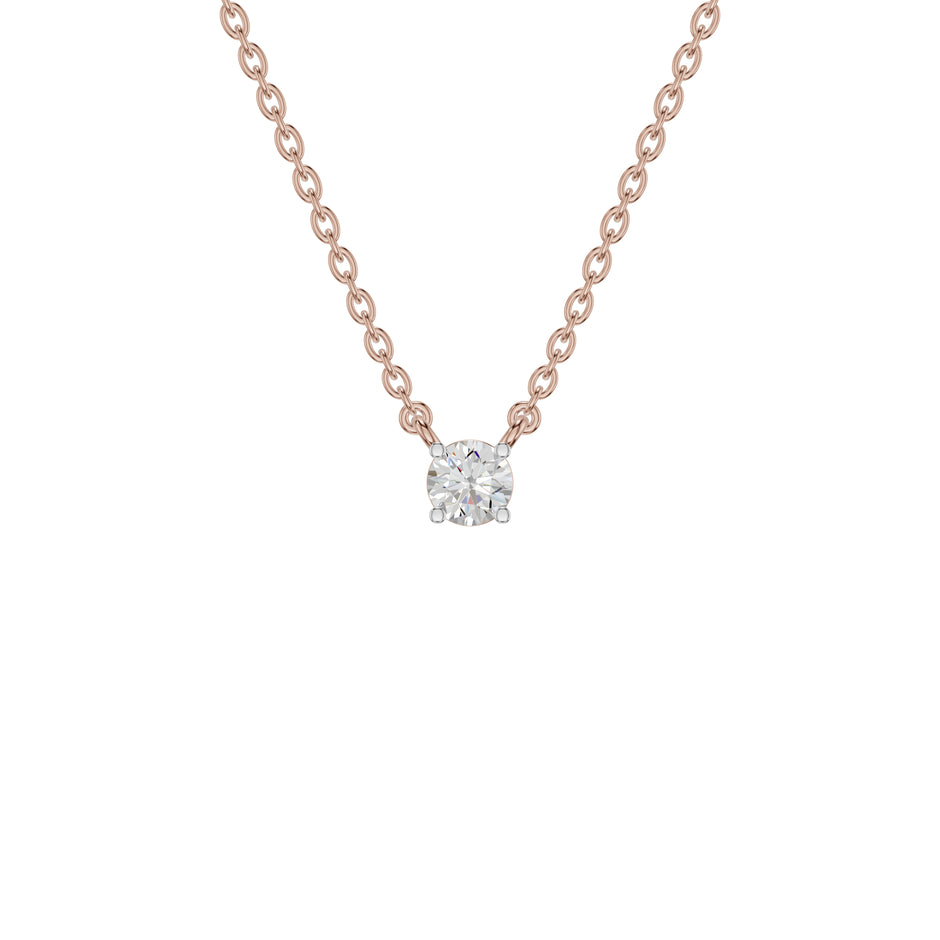 I Promise Classic Round Diamond Pendant 18 KT / Rose Gold