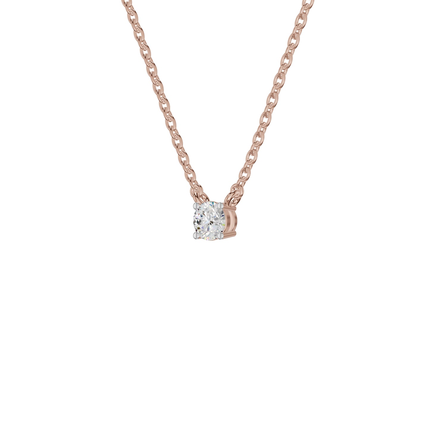 I Promise Classic Round Diamond Pendant 18 KT / Rose Gold