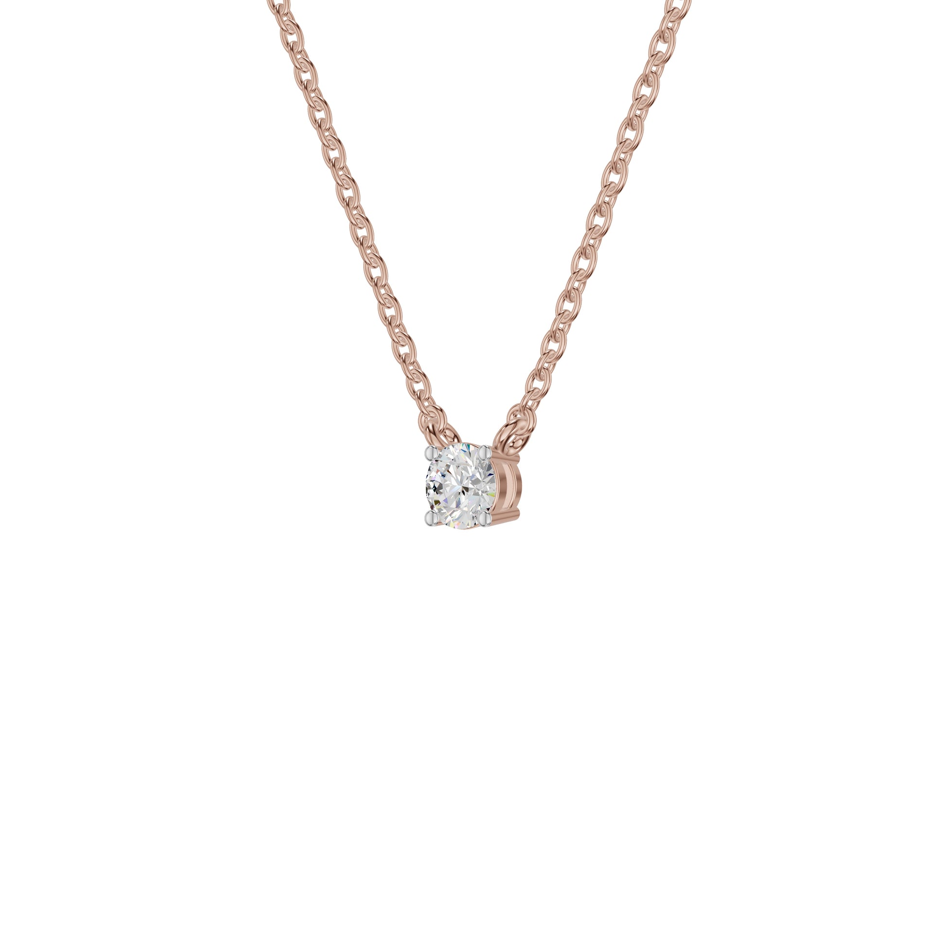 I Promise Classic Round Diamond Pendant 18 KT / Rose Gold