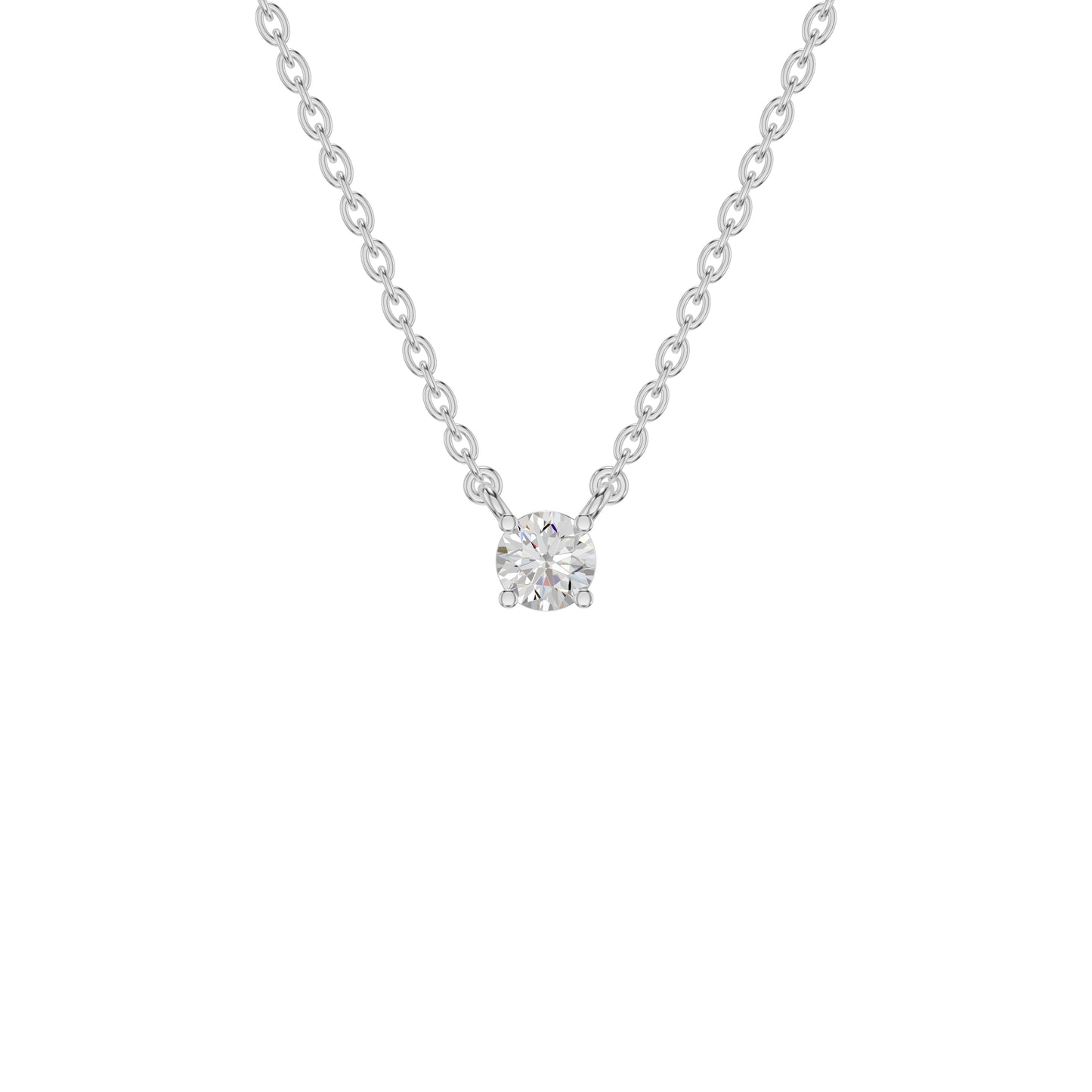 I Promise Classic Round Diamond Pendant 18 KT / White Gold