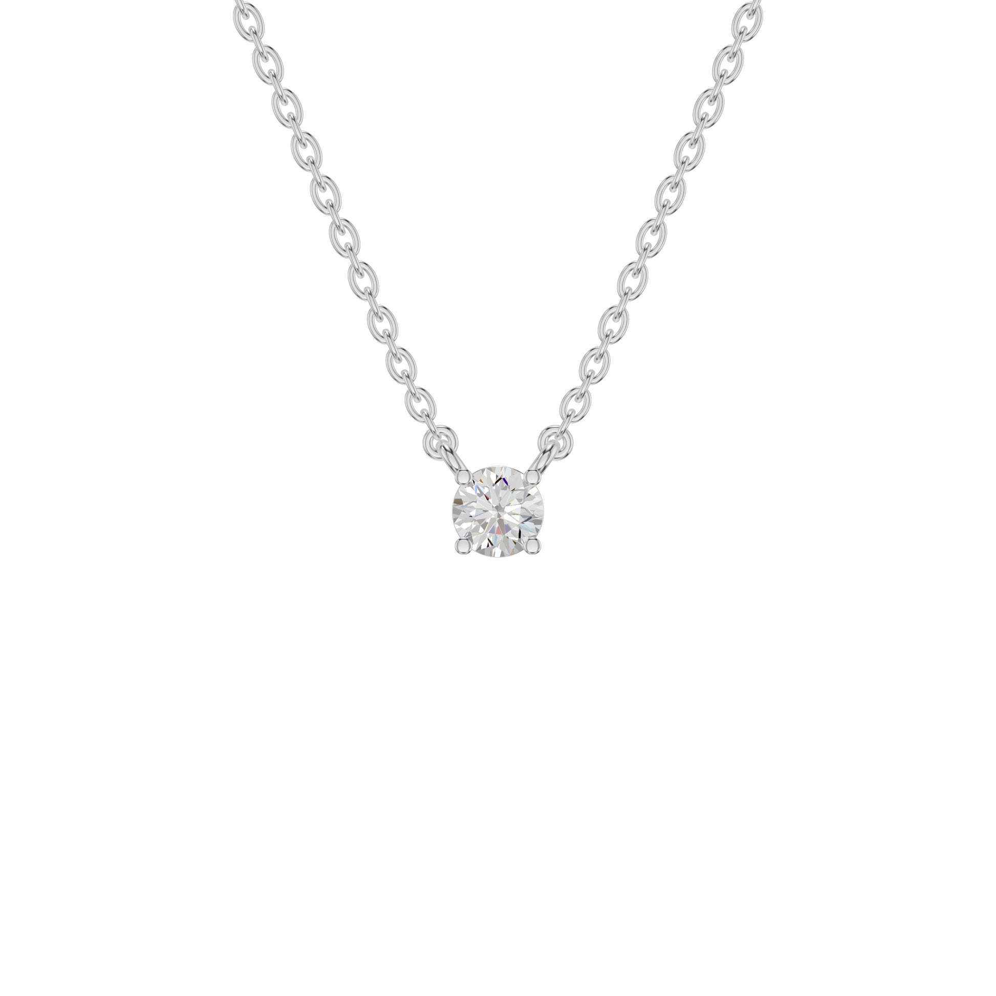 I Promise Classic Round Diamond Pendant 18 KT / White Gold