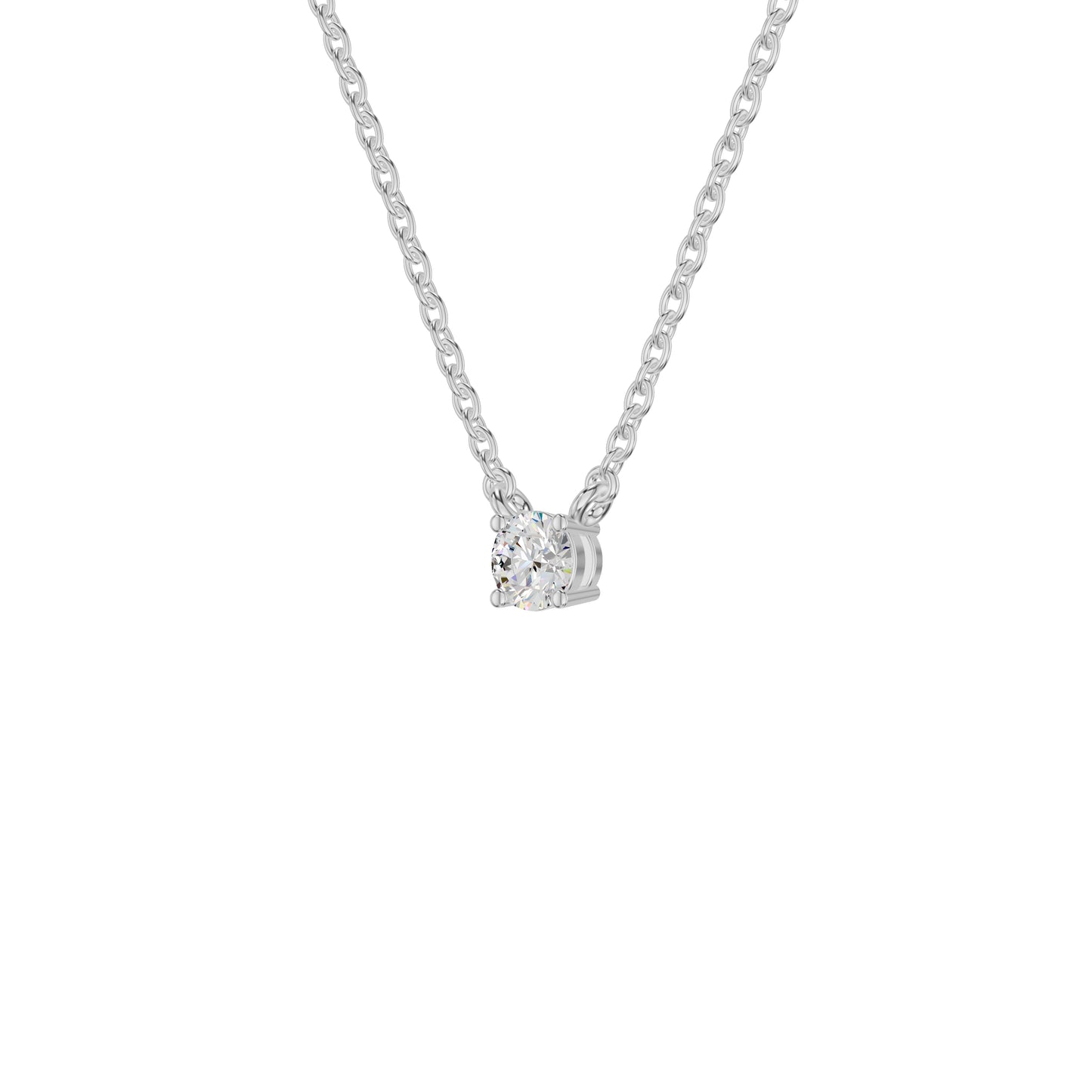 I Promise Classic Round Diamond Pendant 18 KT / White Gold