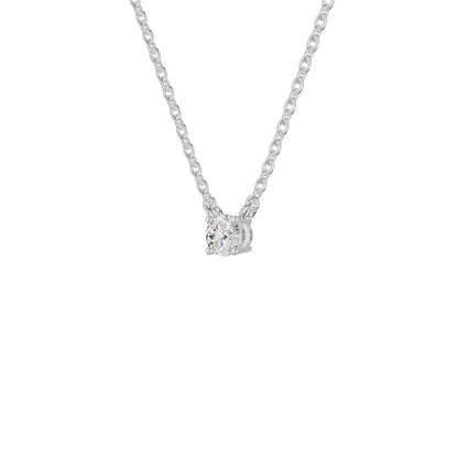 I Promise Classic Round Diamond Pendant 18 KT / White Gold