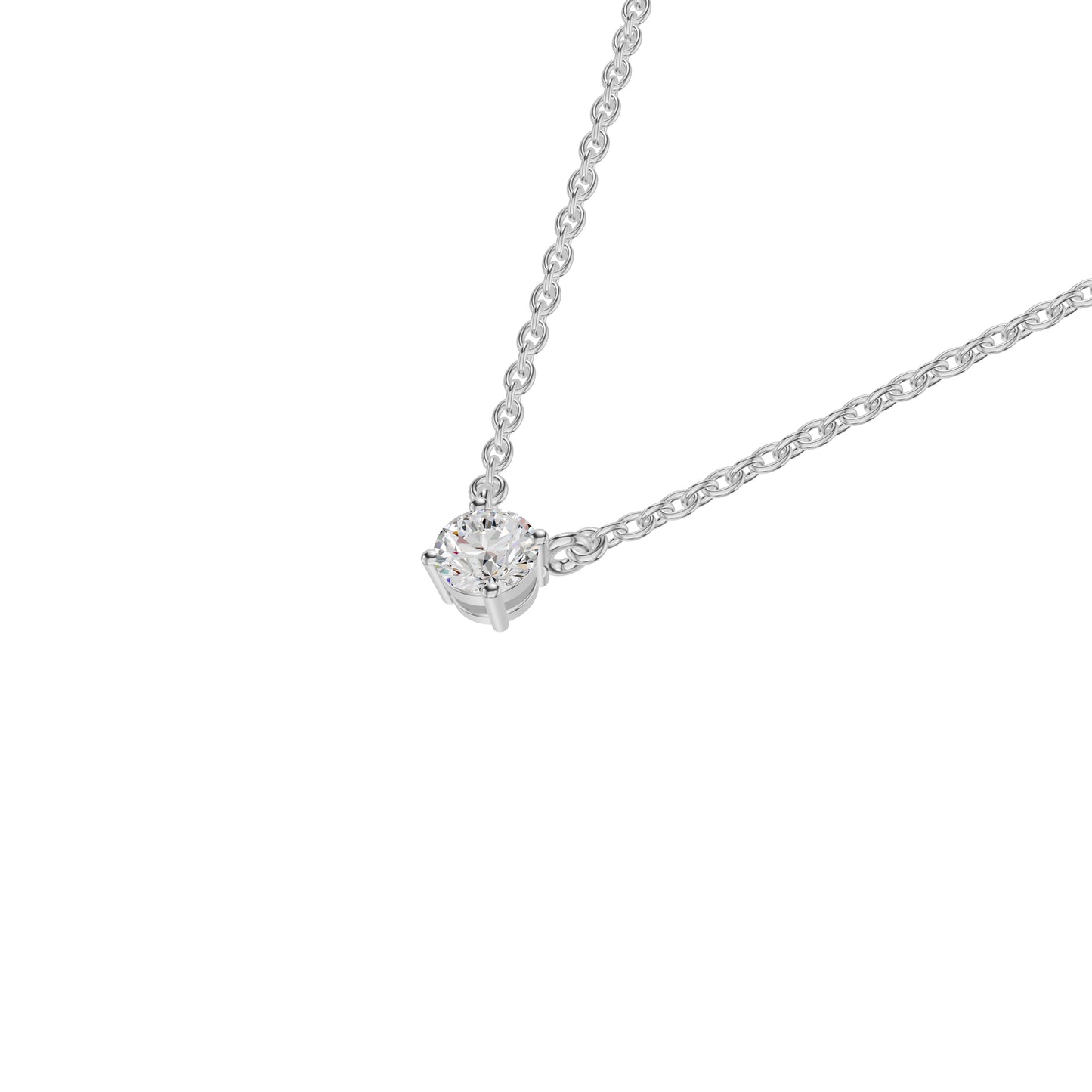 I Promise Classic Round Diamond Pendant 18 KT / White Gold